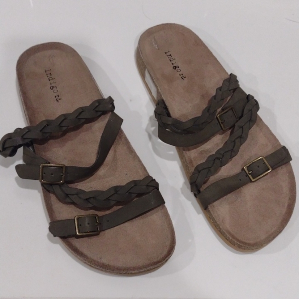 Women's Olive Green Footbed Sandals